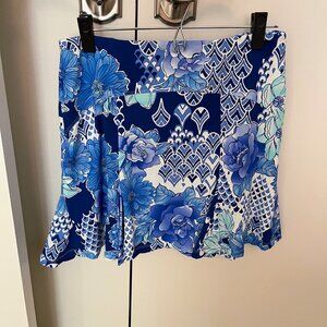 G Lifestyle Blue Patterned Skirt (Size M)
